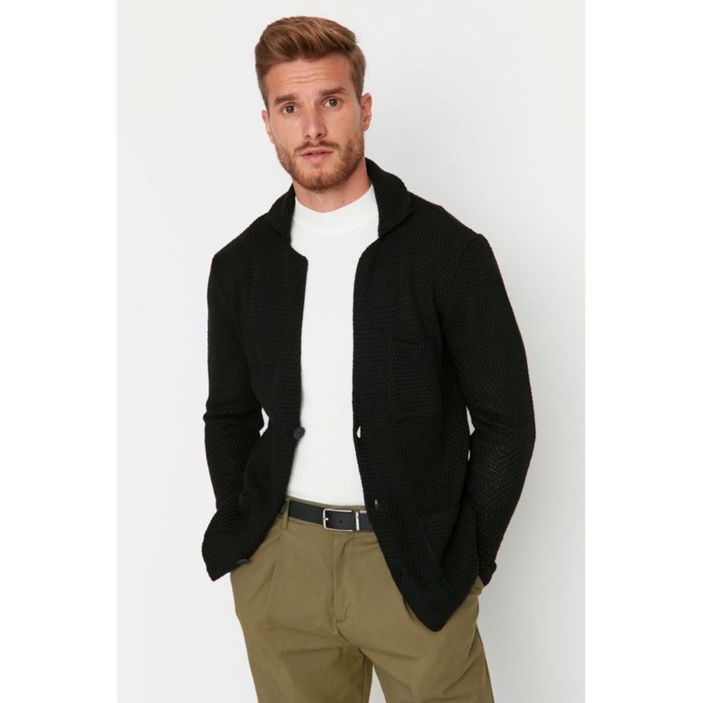 NWT Trendyol Men Regular fit Turndown Collar Woven Cardigan